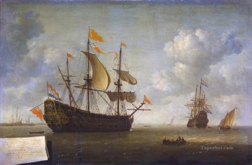  Royal Pintura al %C3%B3leo - Jeronymus van Diest II Het opbrengen van het Engelse admiraalschip de Royal Charles warships